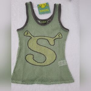 Dreamworks Shrek Ringer Womens Juniors U Neck Sleeveless Tank Top, Size M